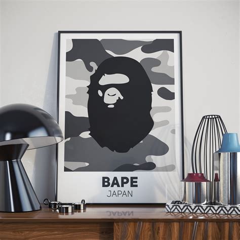 Bape Poster Streetwear Poster Bape Wall Art Fashion Print | Etsy