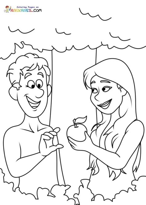 Adam and Eve Coloring Pages to Print - Free Printable Coloring Pages