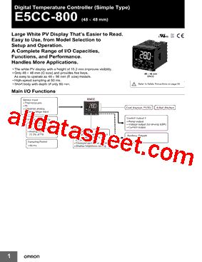 E5CC 800 Datasheet PDF Omron Electronics LLC