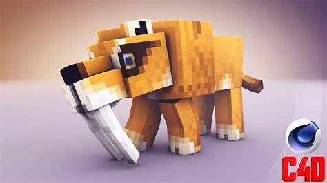 Скачать саблезубый тигр майнкрафт для Cinema4d Download Saber Toothed Tiger Minecraft For