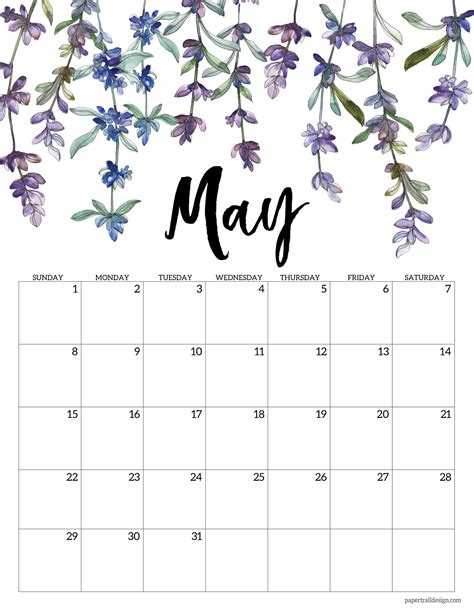 2022 Free Printable Calendar – Floral | Paper Trail Design