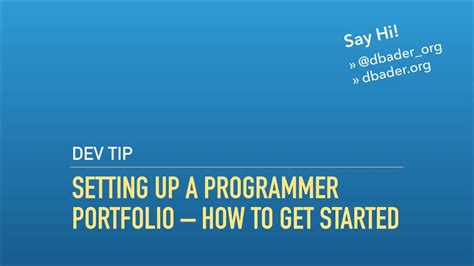 Setting Up A Programmer Portfoliodeveloper Blog How To Get Started