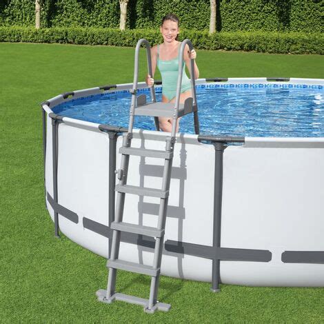 Bestway Escalera de seguridad para piscina 4 peldaños Flowclear 132 cm