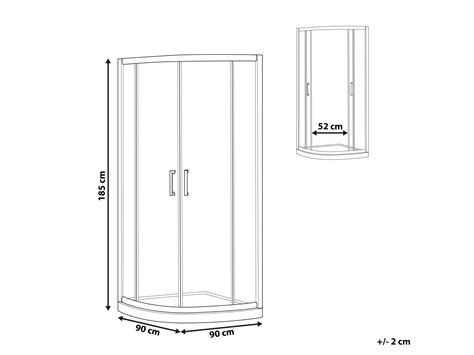 Tempered Glass Shower Enclosure 90 X 90 X 185 Cm Silver Jukatan