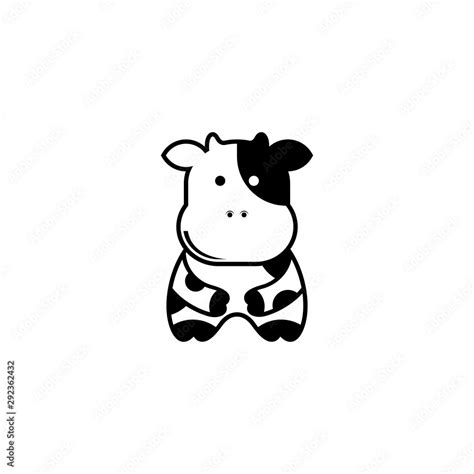 Cow Vector Icon Cute Cow Logo Icon Stock Vector Adobe Stock