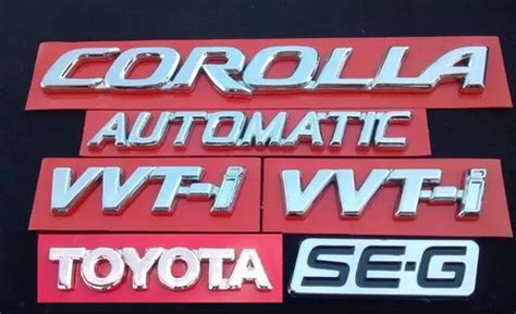 Emblemas Toyota Corolla Seg Automatic Vvt i Kit 6 Peças Frete grátis