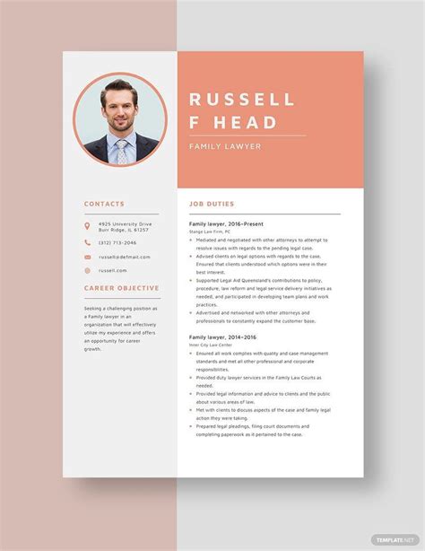 Basic Lawyer Resume in Illustrator, Word, InDesign, PSD, Pages ...