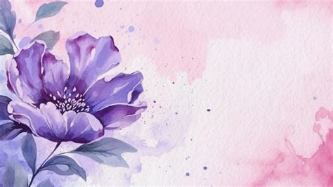 Premium Ai Image Abstract Floral Purple Flower Watercolor Background