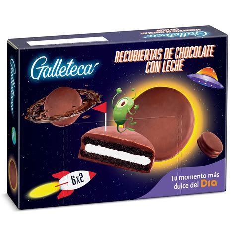 DIA GALLETECA galletas dúo recubiertas de chocolate con leche paquete