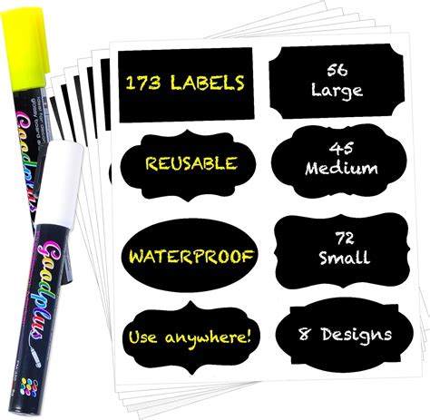 Amazon 173 Pack Premium Chalkboard Label Stickers Bulk With 2