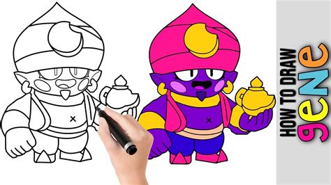 How To Draw Gene From Brawl Stars ★ Cute Easy Drawings ★ New Skins