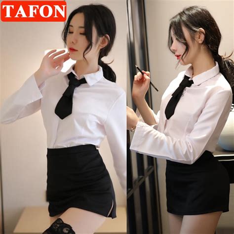 TAFON Sexy Cosplay Strap Lingerie Secretary Uniform Sexy OL Suit Erotic