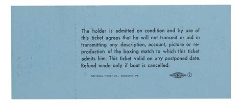 1965 Muhammad Ali Vs Sonny Liston Phantom Punch Blue Full Ticket – Sports Integrity