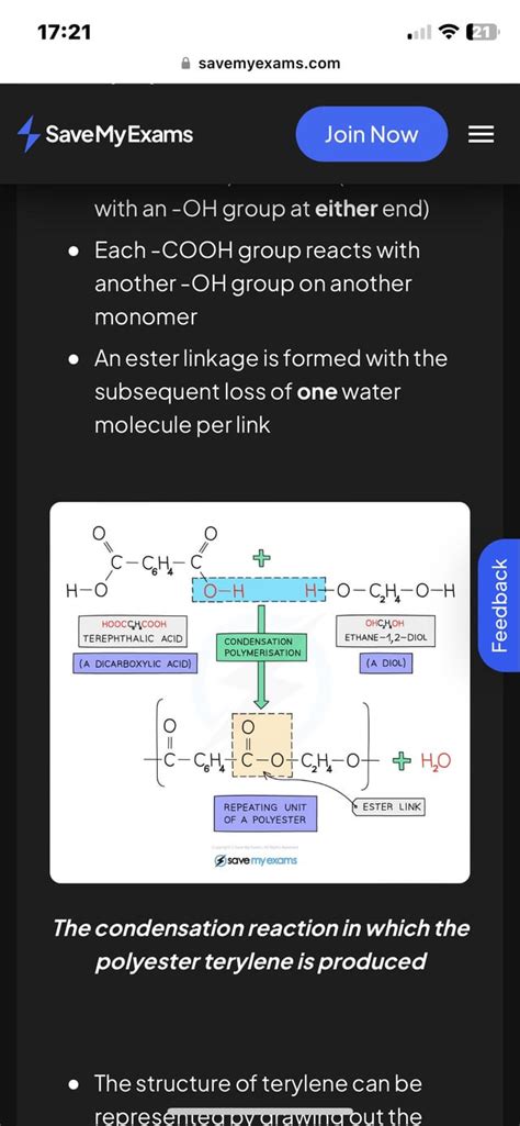 Condensation Polymerisation : r/GCSE