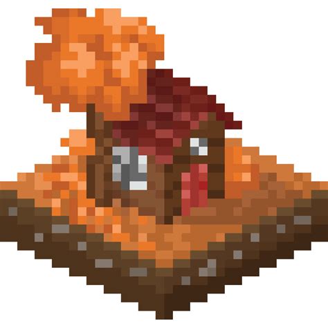 Pixel Art Isometric House In Autumn Garden 28652061 Png