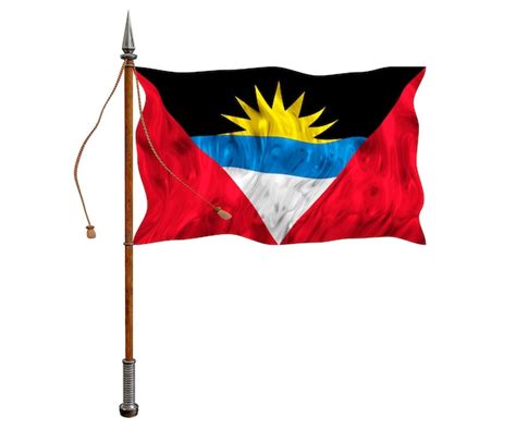 Bandera Nacional De Antigua Y Barbuda Fondo Con Bandera De Antigua Y