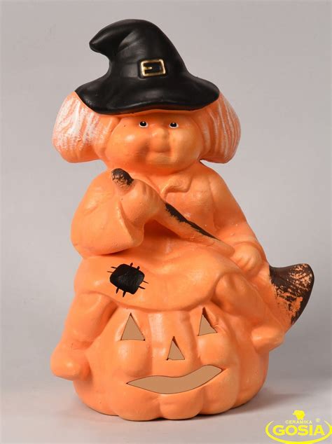 Czarownica Na Dyni Figurka Ceramiczna Halloween Sklep Ceramika Gosia