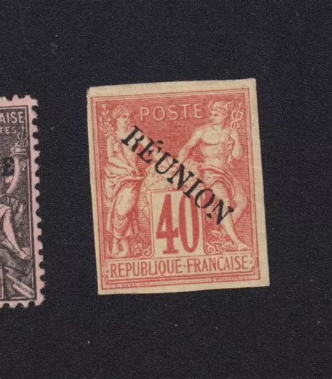 TIMBRE DE LA Réunion colonie Française N 14 40 c Sage gomme charnière