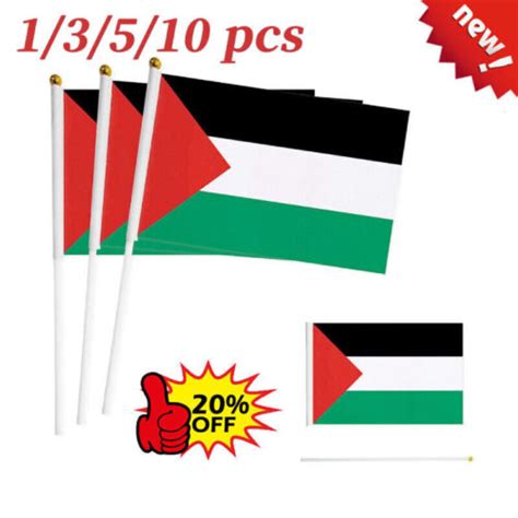 Palestine Small Hand Waving Flag Palestinian Table 2023 Desk New D4r4