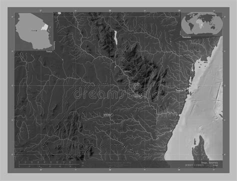 Tanga Tanzania Grayscale Labelled Points Of Cities Stock