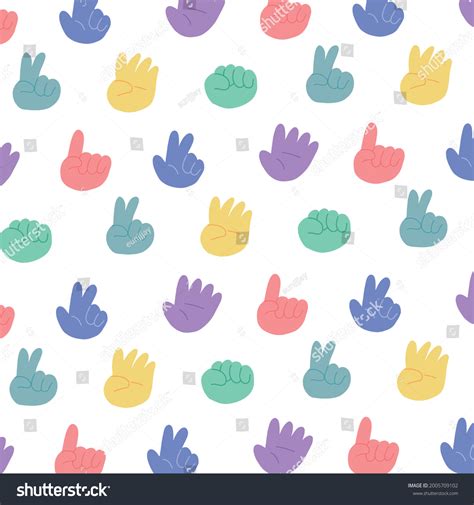 Number Finger Hand Pattern Background Textile Stock Vector Royalty