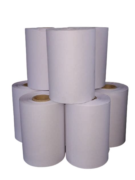 Plain White 40m Thermal Receipt Paper Roll For Printing GSM 80 GSM