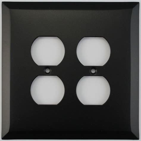 Jumbo Black Switch Plates 2 Gang Duplex Outlet