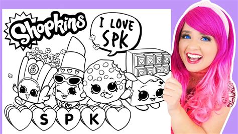 Coloring Shopkins Kooky Cookie Poppy Corn Lippy Lips And Cheeky