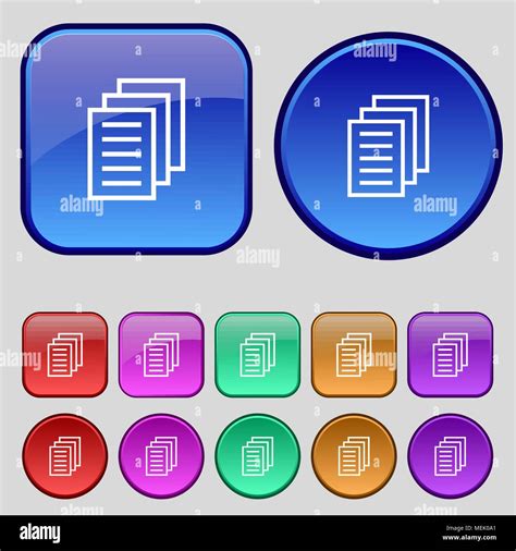 Datei Kopieren Duplizieren Symbol Dokument Unterzeichnen Ein Set Von