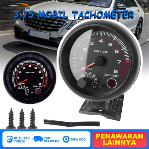 3 75 Mobil Tachometer Universal Tacho Meteran Pengukur LED Shift