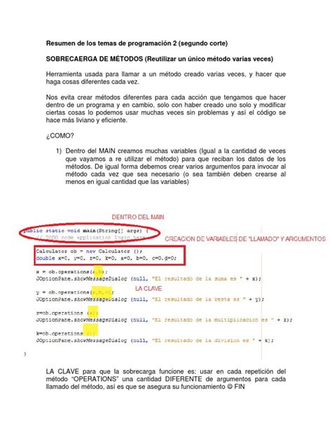 Resumen De Los Temas De Programación 2n Descargar Gratis Pdf Objeto