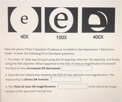 Solved Eee 40x 100x 400x View The Photo Part 3 Question