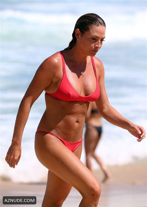 Lisa Clark Sexy In A Red Bikini At Tamarama Beach In Sydney AZNude