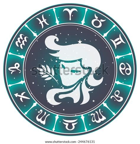 Virgo Zodiac Sign Vector Illustration Vector De Stock Libre De