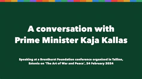 A Conversation With Prime Minister Kaja Kallas The Brenthurst Foundation