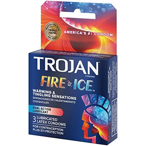 Trojan Fire And Ice Condones De Doble Acción 3 Unidades