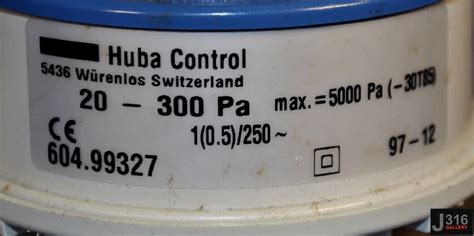 3320 HUBA CONTROL MECHANICAL PRESSURE SWITCH 20 300 PA 604 99327