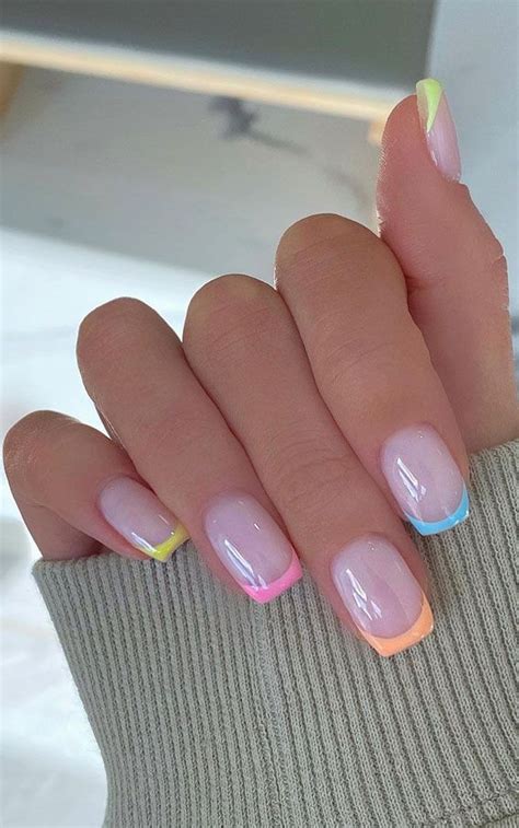 Awesome Spring Nail Ideas Pastel French Tip Nails In