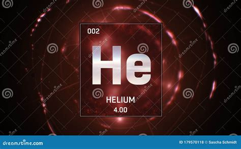 Helium As Element 2 Of The Periodic Table 3d Illustration On Red