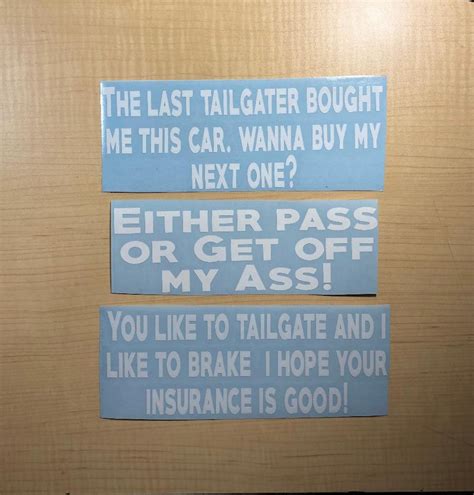 Road Rage Tailgatingtailgater Bumper Sticker Diecut Decal 14 Etsy