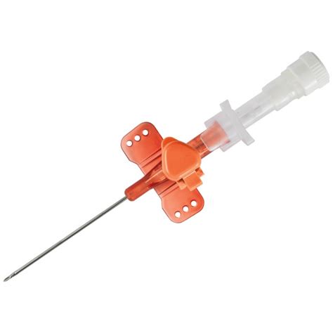 Sentraflex Safety Ported Winged Iv Cannula G Orange Mm