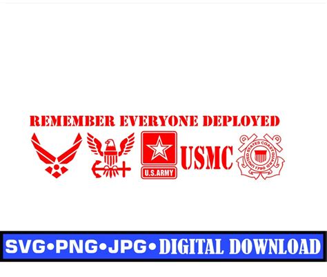 Red Remember Everyone Deployed Navy Marines Coast Guard Etsy