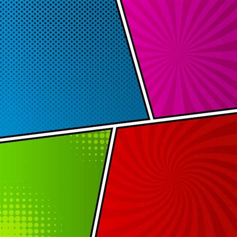 Free Vector | Colorful comic page backgrounds