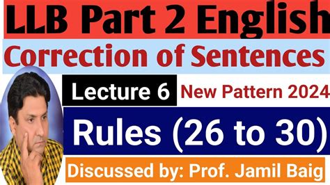 LLB Part 2 English Correction Of Sentences Lecture 5 Rules 26 30