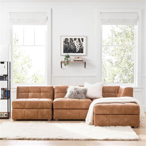 10 Brown Leather Sectionals That are Stunning - Happily Inspired