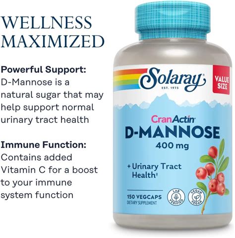 Buy Solaray D Mannose With Cranactin Cranberry Supplement 400mg