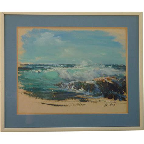 Joyce Clark 1916 2010 American Listed Artist Seascape Oil On Paper