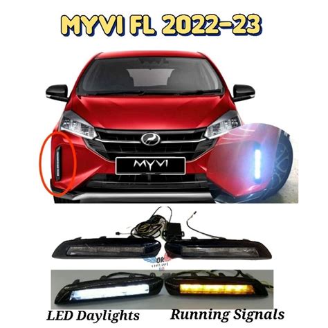 Perodua Myvi Fl 2022 23 Led Daytime Drl Running Signal Fog Lamp Front