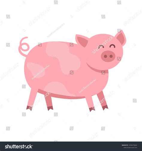 Funny Pig Vector Flat Illustration Isolated Stock Vector (Royalty Free ...