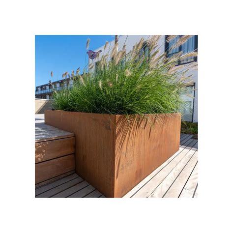 Bac Rectangulaire En Acier Corten 200 X 100 X 40 60 80 Cm